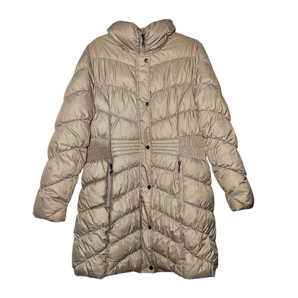 Liz Claiborne Outerwear Womens Gray Above Knee Puffer Coat XL